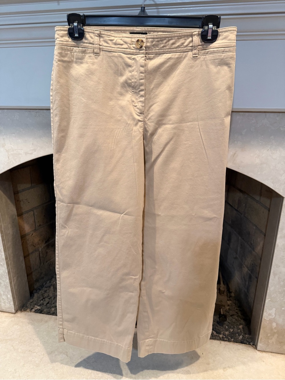 Talbots Beige Wide-Leg Chino Pants size 10